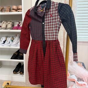 Polo by Ralph Lauren Kids Patchwork Plaid Dress - Red, Black, and Navy